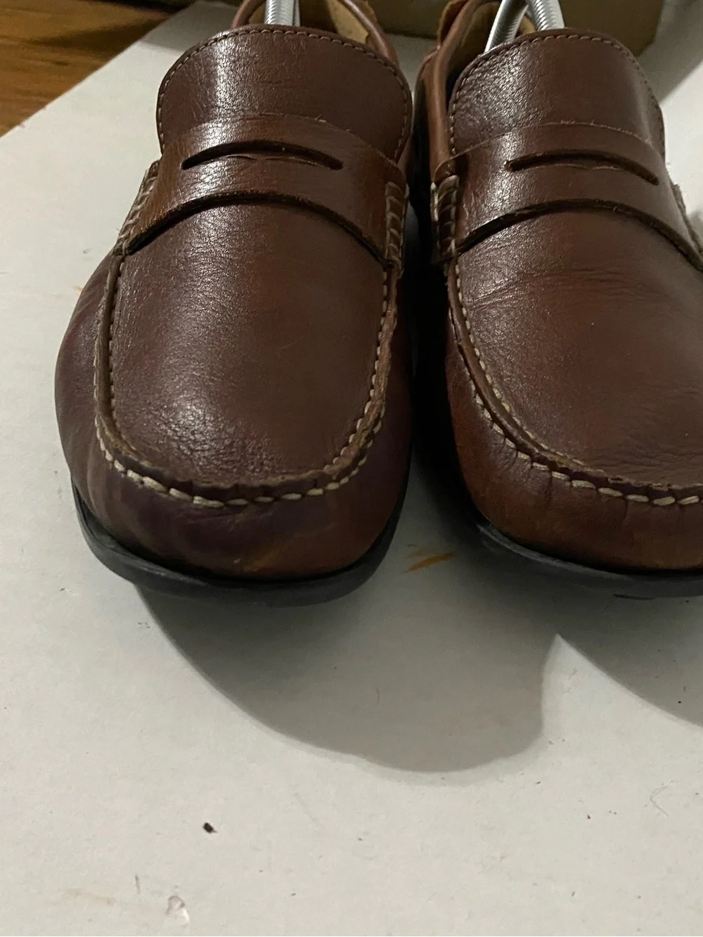 Clarks Brown Leather Penny Loafers